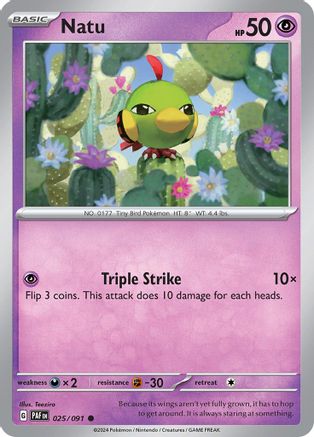 Natu (025/091) [SV Paldean Fates] Reverse Holofoil - Common