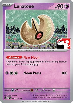Lunatone (092/197) [Prize Pack Series Cards] - Uncommon