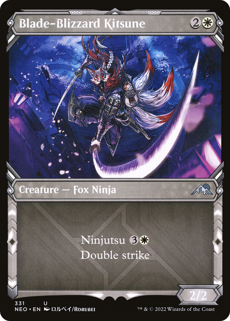 Blade-Blizzard Kitsune (Showcase) (NEO-331) [Kamigawa: Neon Dynasty] Foil