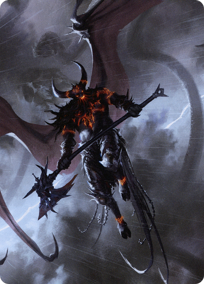 Burning-Rune Demon Art Card (ASKHM-020) (Borderless) [Art Series: Kaldheim]