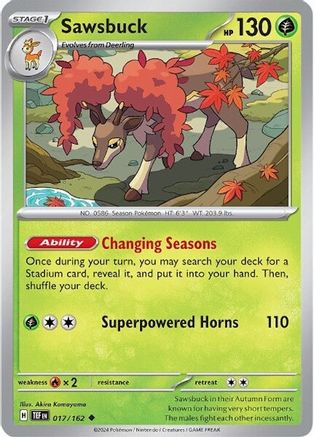 Sawsbuck (017/162) [SV05 Temporal Forces] - Uncommon