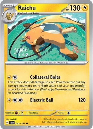 Raichu (052) [SV05 Temporal Forces] - Common