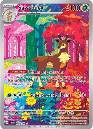 Sawsbuck (166/162) [SV05 Temporal Forces] Holofoil - Illustration Rare