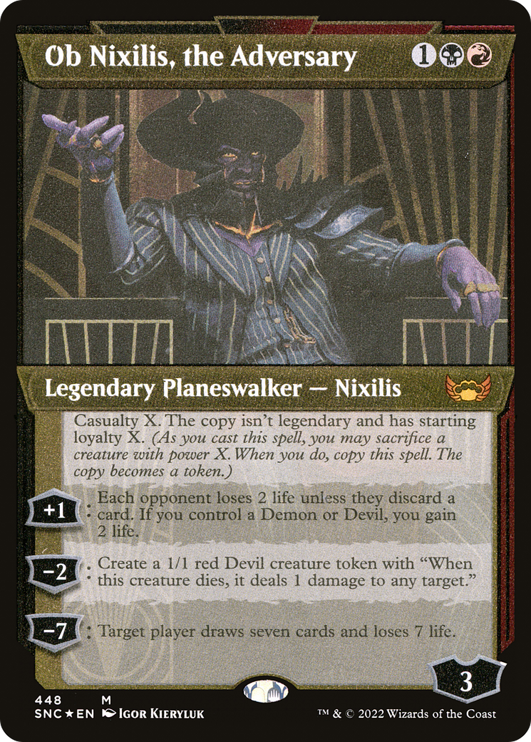 Ob Nixilis, the Adversary (Showcase) (Foil Etched) (SNC-448) [Streets of New Capenna] Foil