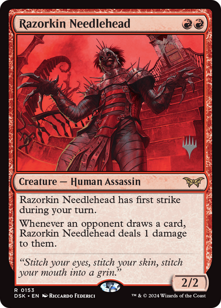 Razorkin Needlehead (PPDSK-153) [Promo Pack: Duskmourn: House of Horror Promos] Foil
