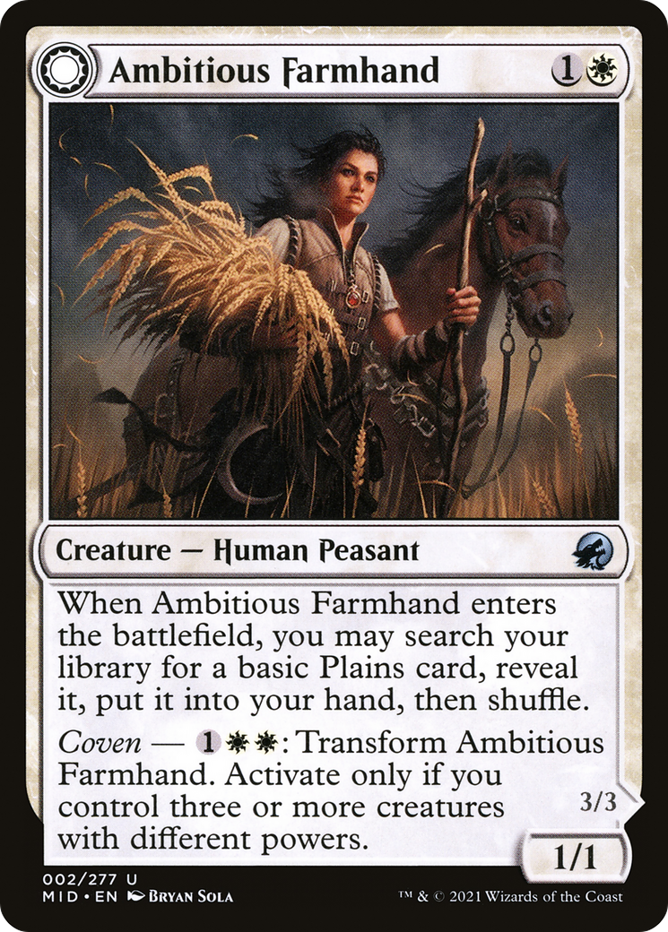 Ambitious Farmhand (MID-002) [Innistrad: Midnight Hunt] Foil