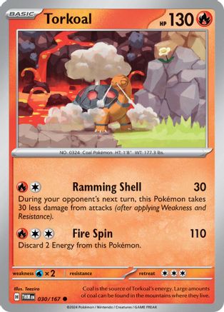 Torkoal (030/167) [SV06 Twilight Masquerade] Reverse Holofoil - Common