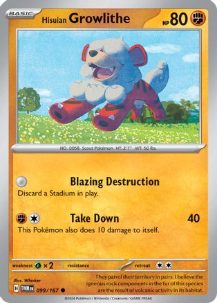 Hisuian Growlithe (099/167) [SV06 Twilight Masquerade] - Common