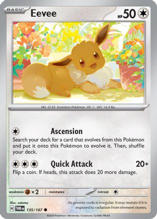 Eevee (135/167) [SV06 Twilight Masquerade] Reverse Holofoil - Common