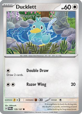 Ducklett (139) [SV06 Twilight Masquerade] Reverse Holofoil - Common