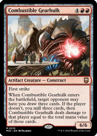 Combustible Gearhulk (Ripple Foil) (M3C-210) [Modern Horizons 3 Commander] Foil