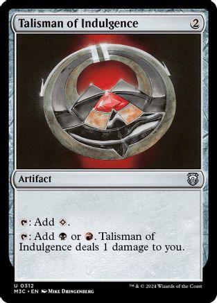 Talisman of Indulgence (Ripple Foil) (M3C-312) [Modern Horizons 3 Commander] Foil