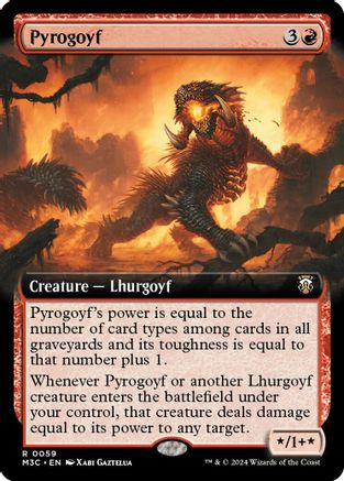Pyrogoyf (Extended Art) (Ripple Foil) (M3C-059) [Modern Horizons 3 Commander] Foil