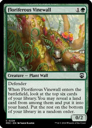 Floriferous Vinewall (Ripple Foil) (M3C-228) [Modern Horizons 3 Commander] Foil