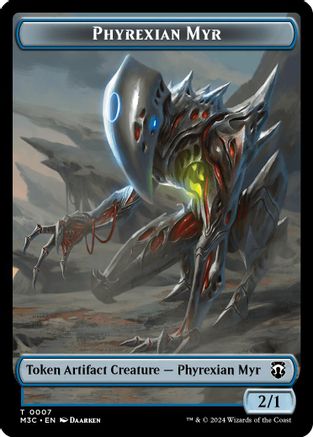 Phyrexian Myr (Ripple Foil)  // Servo Double-Sided Token (M3C-7 // 33) [Modern Horizons 3 Commander] Foil