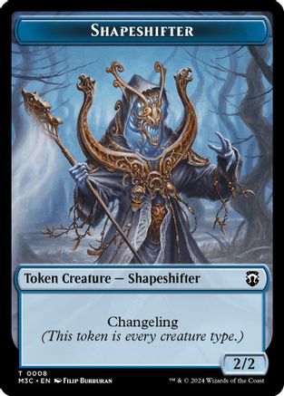 Shapeshifter (0008) (Ripple Foil) // Dragon Double-Sided Token (M3C-8 // 12) [Modern Horizons 3 Commander] Foil