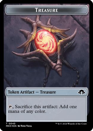 Treasure (Ripple Foil)  // Copy Double-Sided Token (MH3-34 // 1) [Modern Horizons 3] Foil