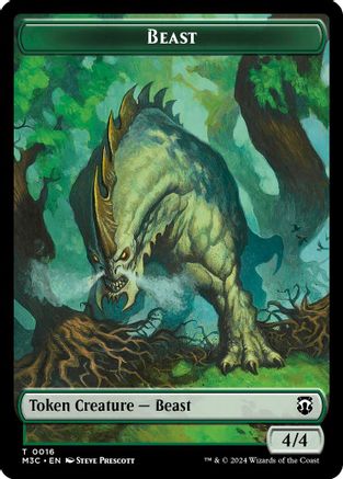 Beast (0016) (Ripple Foil) // Copy Double-Sided Token (M3C-16 // 1) [Modern Horizons 3 Commander] Foil