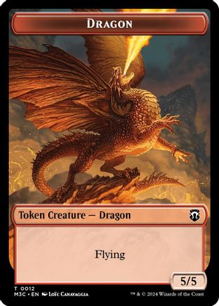 Dragon (Ripple Foil) // Treasure Double-Sided Token (M3C-12 // 34) [Modern Horizons 3 Commander] Foil