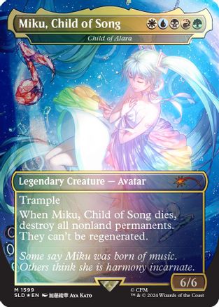 Miku, Child of Song - Child of Alara (Rainbow Foil) (SLD-1599) [Secret Lair Drop Series] Foil