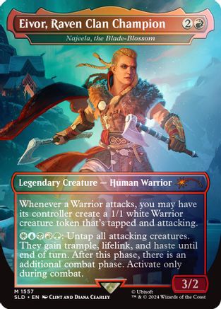 Eivor, Raven Clan Champion - Najeela, the Blade-Blossom (Rainbow Foil) (SLD-1557) [Secret Lair Drop Series] Foil