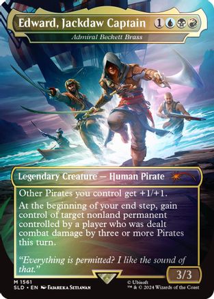 Edward, Jackdaw Captain - Admiral Beckett Brass (Rainbow Foil) (SLD-1561) [Secret Lair Drop Series] Foil