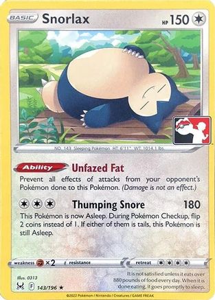 Snorlax (143/196) [Prize Pack Series Cards] Holofoil - Rare