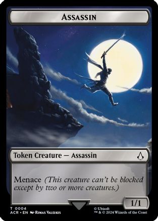 Assassin // Human Rogue Double-Sided Token (ACR-4 // 3) [Assassin's Creed Tokens] Foil
