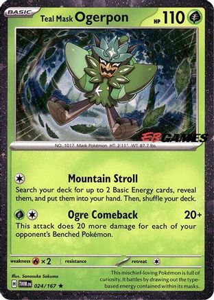 Teal Mask Ogerpon (Cosmos Holo) (EB Games Exclusive) (024) [Miscellaneous Cards & Products] Holofoil - Rare