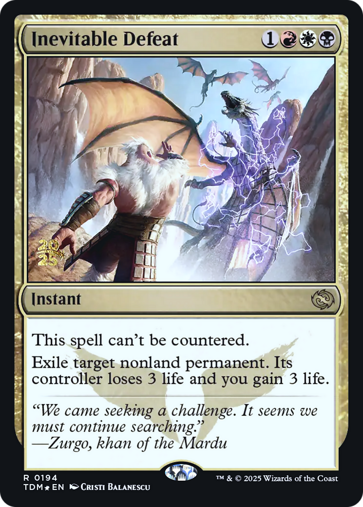 Inevitable Defeat (PRE-194) [Prerelease Cards] Foil