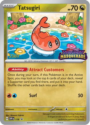 Tatsugiri (Prerelease) [Staff] (118) [SV Scarlet & Violet Promo Cards] Holofoil - Promo