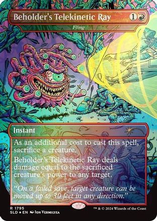 Beholder's Telekinetic Ray - Fling (Rainbow Foil) (SLD-1795) [Secret Lair Drop Series] Foil