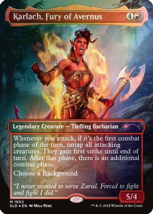 Karlach, Fury of Avernus (Rainbow Foil) (SLD-1802) [Secret Lair Drop Series] Foil
