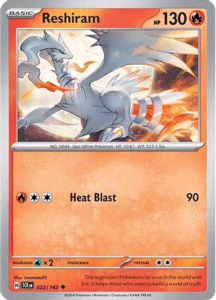 Reshiram (022) [SV07 Stellar Crown] Reverse Holofoil - Uncommon