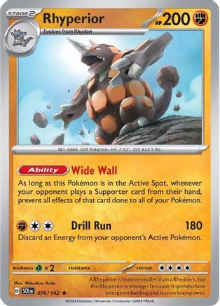 Rhyperior (076) [SV07 Stellar Crown] Reverse Holofoil - Rare