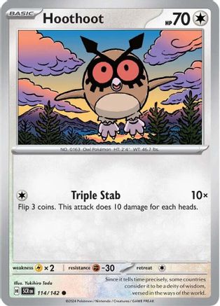 Hoothoot (114) [SV07 Stellar Crown] Reverse Holofoil - Common