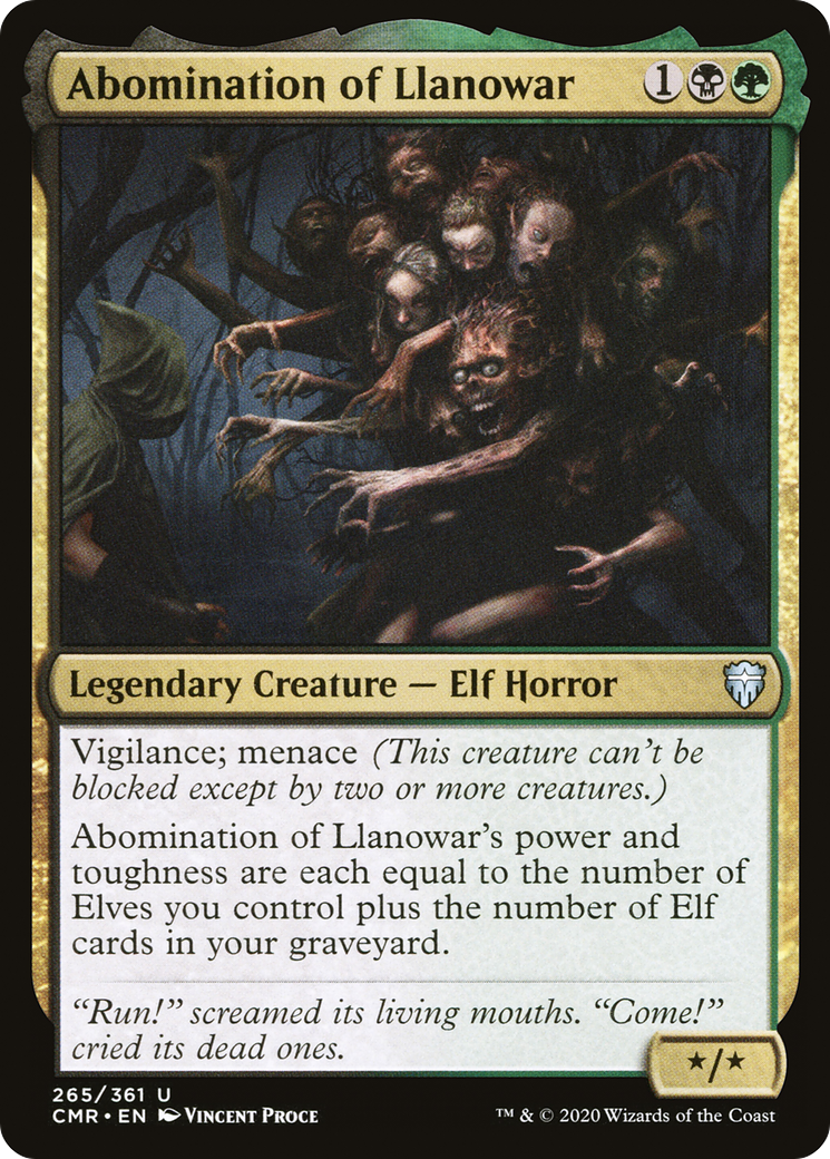 Abomination of Llanowar (CMR-265) [Commander Legends] Foil