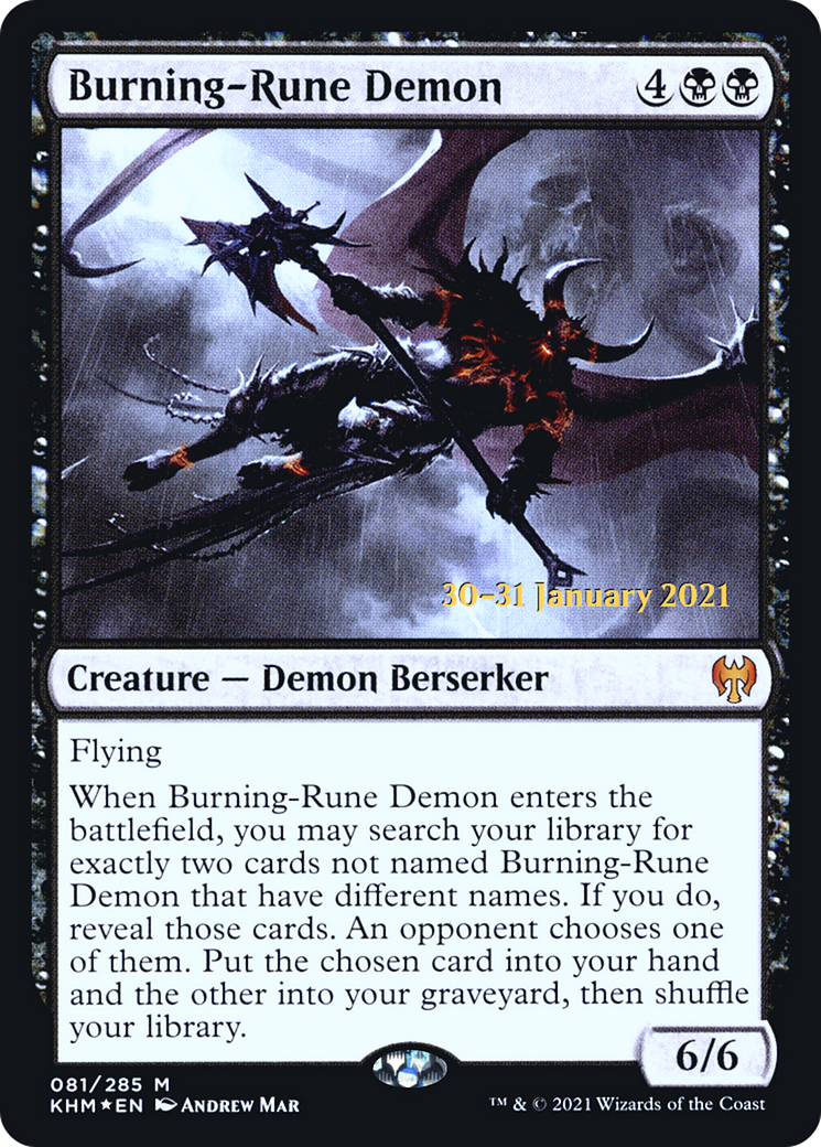 Burning-Rune Demon (PRE-81S) [Kaldheim Promos] Foil