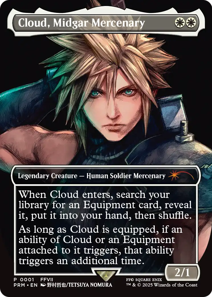 Cloud, Midgar Mercenary (PTP-2025-1) (Borderless) [Pro Tour Promos] Foil