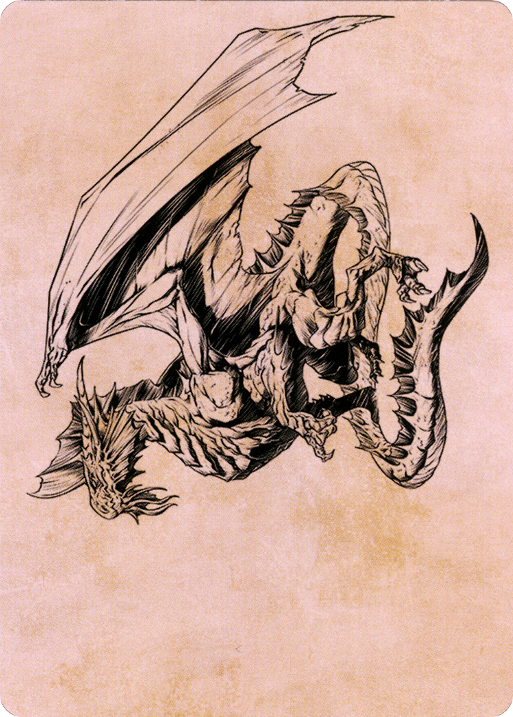 Ancient Silver Dragon // Ancient Silver Dragon (ACLB-047) (Borderless) [Battle for Baldur's Gate Art Series] Foil