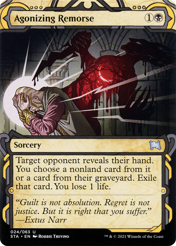 Agonizing Remorse (STA-024) (Showcase) (Borderless) [Strixhaven Mystical Archive] Foil