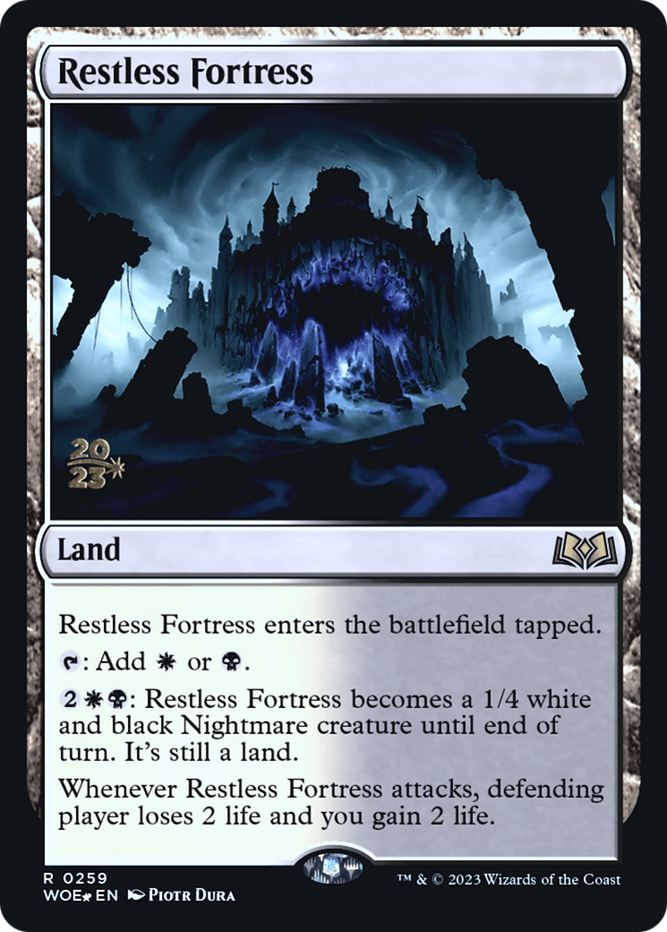 Restless Fortress (PRE-259) [Wilds of Eldraine Promos] Foil