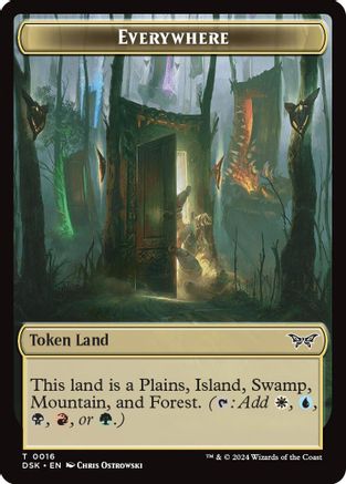 Everywhere // Copy Double-Sided Token (DSK-16 // 1) [Duskmourn: House of Horror] Foil