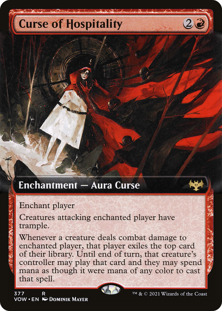 Curse of Hospitality (Extended Art) (VOW-377) [Innistrad: Crimson Vow] Foil