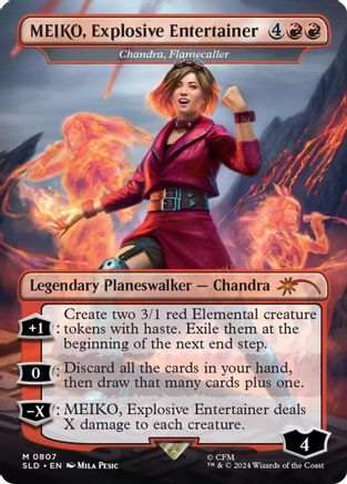 MEIKO, Explosive Entertainer - Chandra, Flamecaller (SLD-807) [Secret Lair Drop Series]