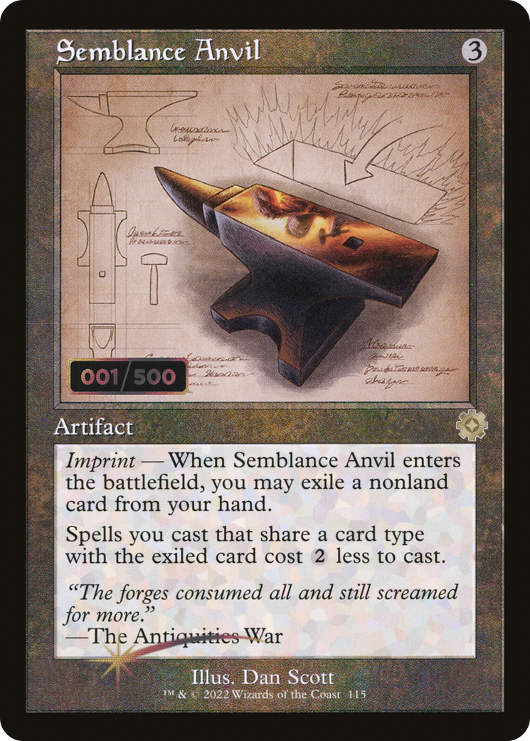Semblance Anvil (Schematic) (Serial Numbered) (BRR-115) [The Brothers' War Retro Artifacts] Foil