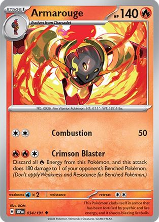 Armarouge (034) [SV08 Surging Sparks] Reverse Holofoil - Uncommon