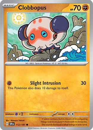Clobbopus (112/191) [SV08 Surging Sparks] Reverse Holofoil - Common