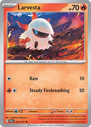 Larvesta (024/191) [SV08 Surging Sparks] Reverse Holofoil - Common