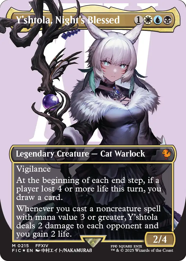 Y'shtola, Night's Blessed (Borderless) (Surge Foil) (FIC-215) [Commander: FINAL FANTASY] Foil